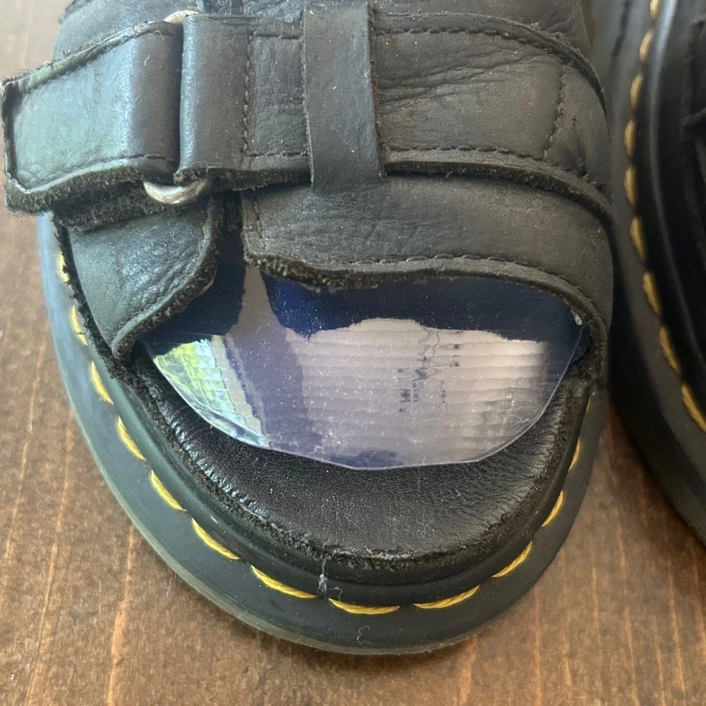 Dr. Martens Fisherman Sandals Black Leather Caged Buckle AirWair Sole Unisex